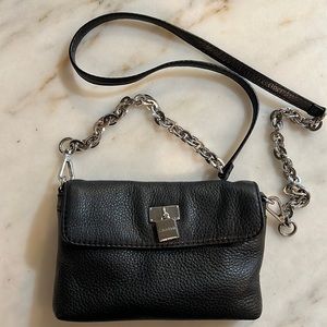 Calvin Klein black leather crossbody purse